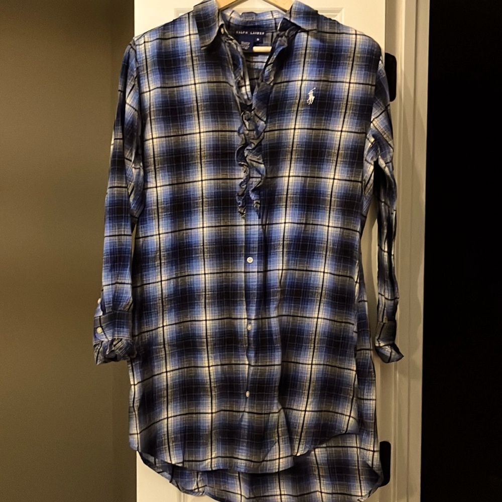 Ralph Lauren Ruffle Plaid Dress